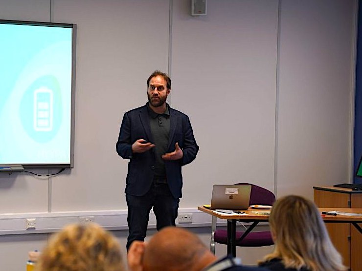 Mark Cann presenting to a room